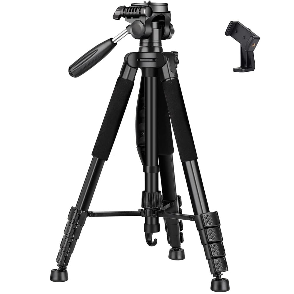 Amazon | カメラ 三脚 190cmスマホ 三脚 一脚可変式 5段階伸縮 3WAY雲